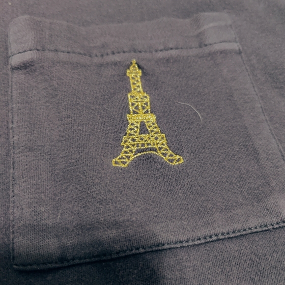 Paris 80/90 polo tee shirt vintage Eiffel Tower distressed embroidery oversized - Picture 3 of 8